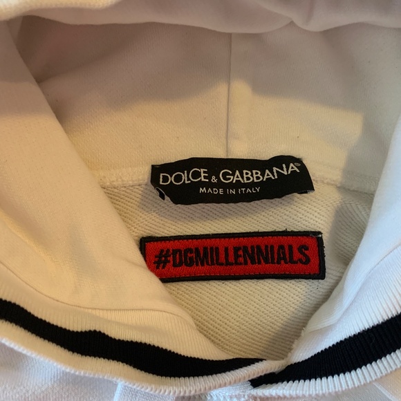 Dolce & Gabbana Men's White Logo Hoodie Sz 48 - Picture 7 of 15